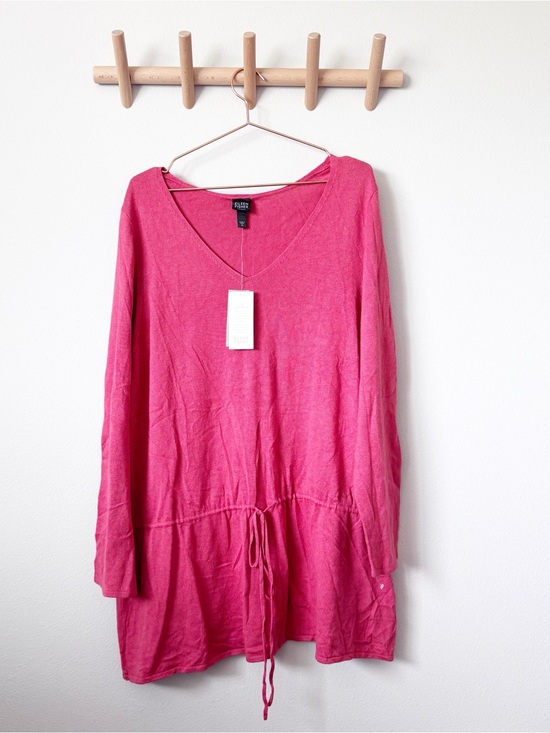 Eileen Fisher Tops - Eileen Fisher Mimos Pink V-Neck Silk and Linen Drawstring Tunic